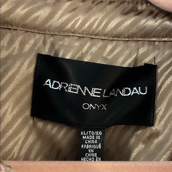 2-PC SET Adrienne Landau Pink, Tan, Gold Tweed Blazer & Tan Pants - Picture 3 of 7